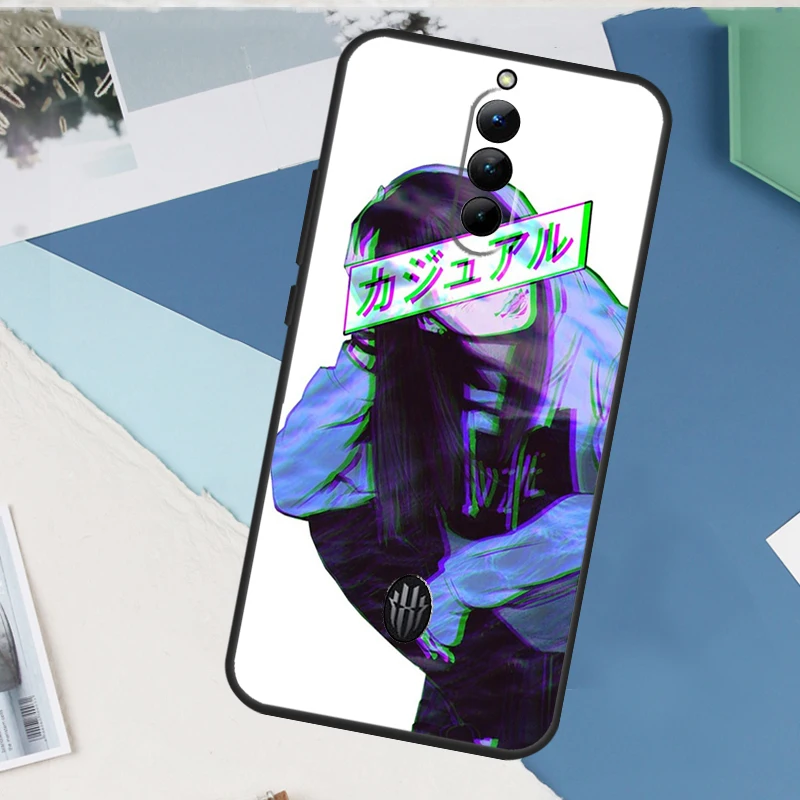 Фото Грустный аниме-эстетический чехол Senpai для ZTE Nubia Red Magic 10 Air 5G 6R 6 7 6S 7S Pro RedMagic 10 9 8 8S 9S Pro Plus Cover №3