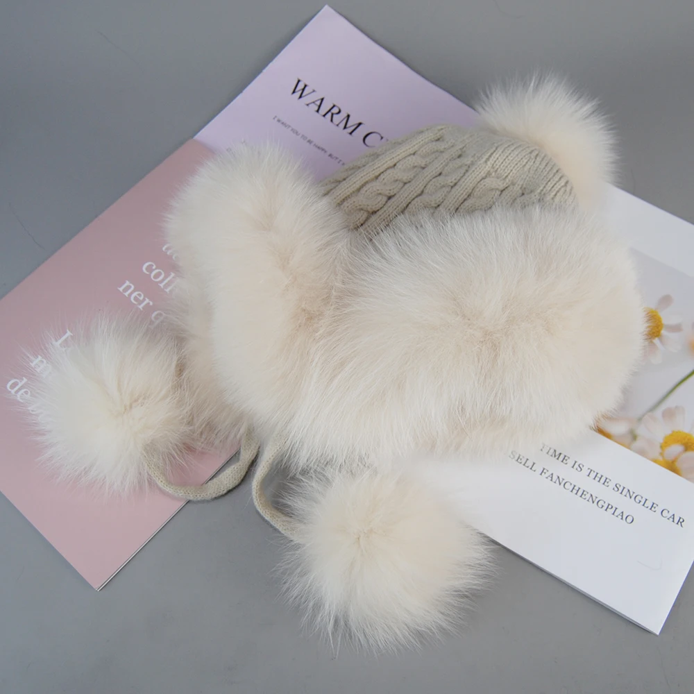 Зимняя толстая теплая шапка с ушками модная шапка-авиатор-траппер зимняя меховая