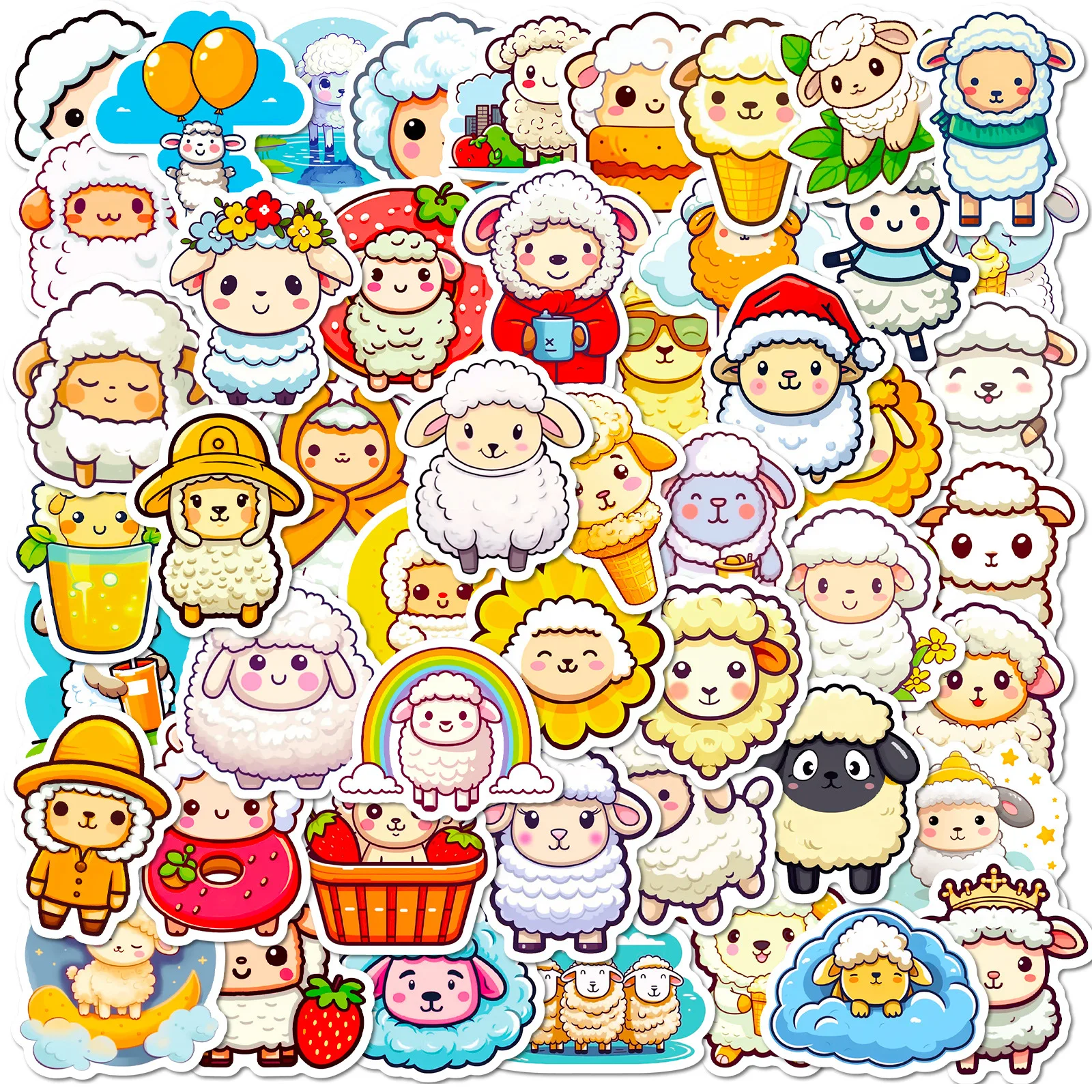 

10/50PCS Cotton Lamb Cartoon Graffiti Stickers Phone Guitar Laptop Notebook Suitcase Cup Waterproof Sticker Decals Kids Toys