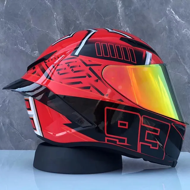 Women Red Color Helmet Men Motorcycle Full Face Racing Helmet Single Visor Helmet Protection Gear Head Helmets Capacete 1