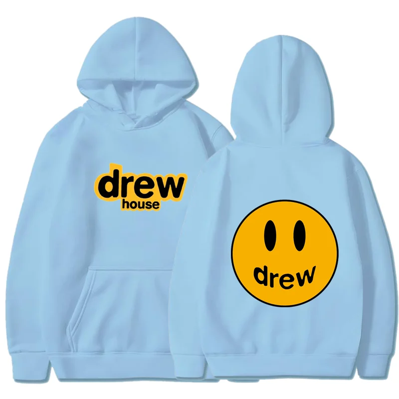 Drew House Mens hoodies Sweatshirts Fleece Men's Women's hoodie streetwear USA brand harajuku Justin Bieber Smiley Unisex Hoodie