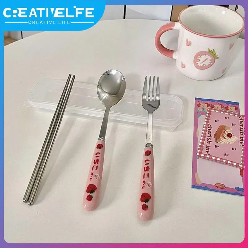 

New Safe Travel Flatware Stainless Steel Dinnerware Set Durable Tableware Set Camping Travel Set Creative Tableware Odorless