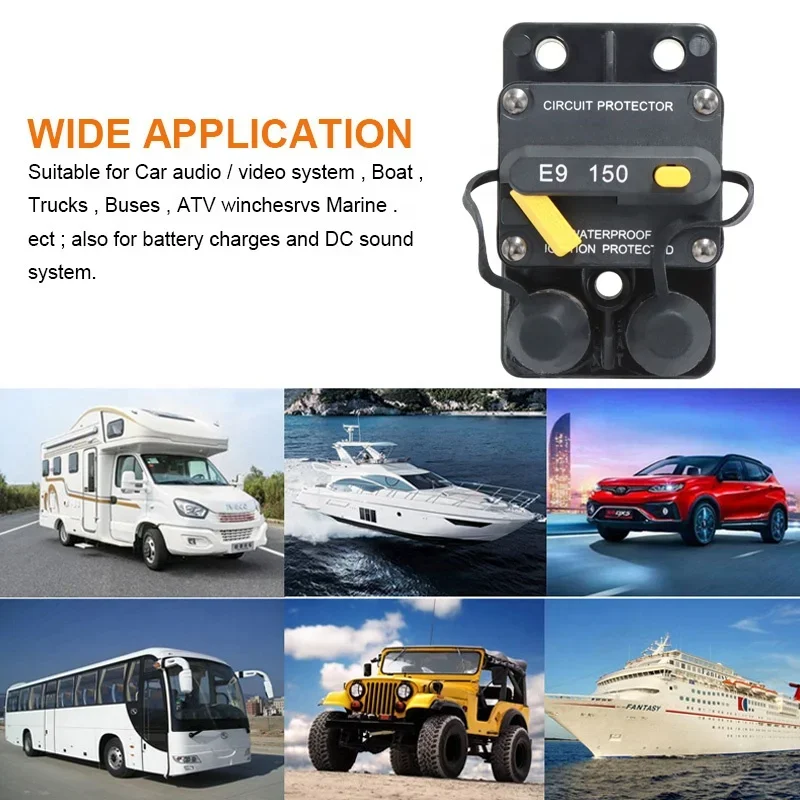 150A 12V-48V Автоматический выключатель Power Protect Предохранитель для троллинга с ручным