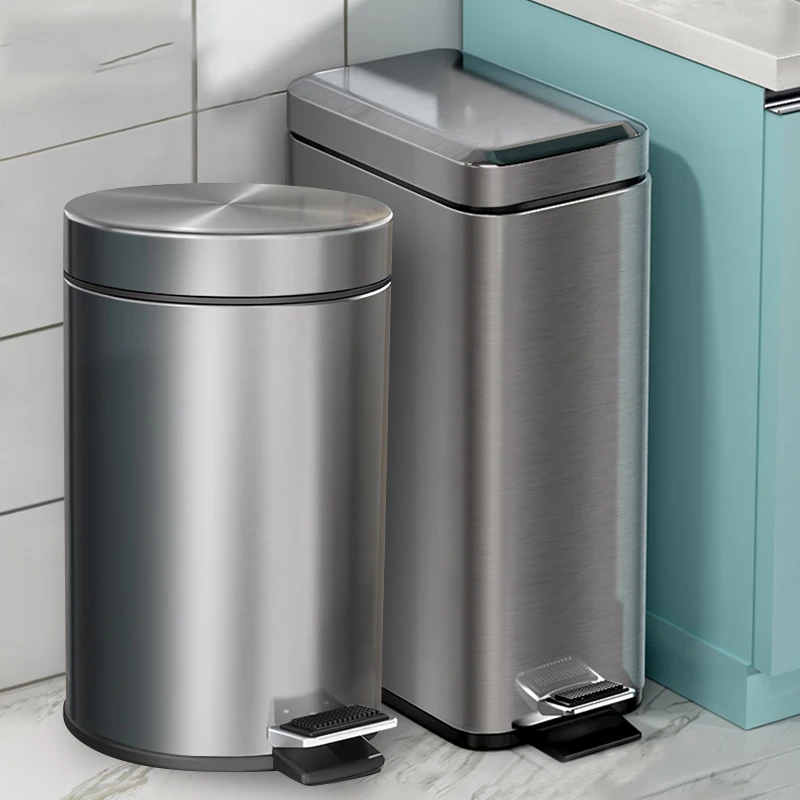 

Can With Capacity Can Kitchen Large Bin Garbage Creative Trash Steel Slit Trash New Lid Recycling Stainless Kitchen Narrow