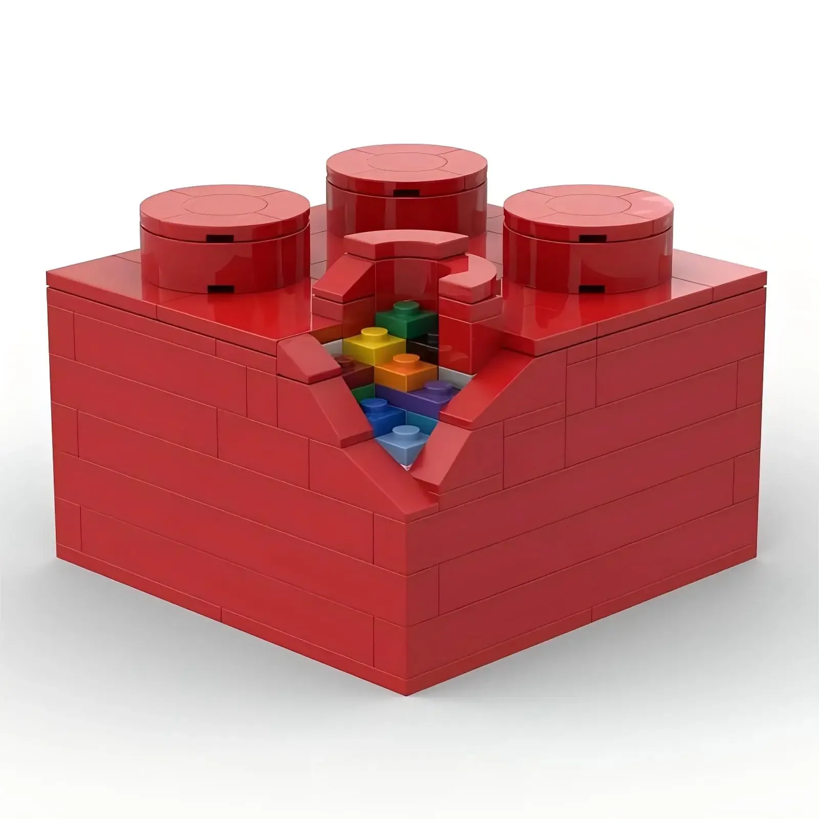 Креативная забавная серия 2x2, красные кирпичи, строительный блок MOC, модель поврежденного кирпича, детская головоломка, сборные игрушки, подарок на день рождения, орнамент (art.: 3920d2e1eb4c8) - 3920d2e1eb4c8