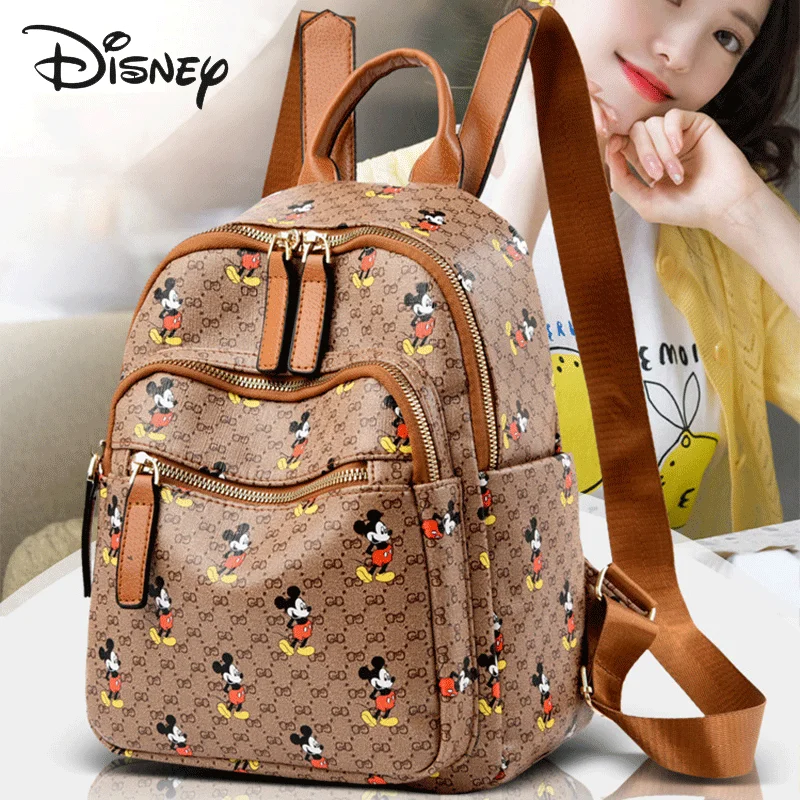 

Disney New Baby Diaper Backpack Mummy Maternal Bag Fashion Mickey Cartoon Multifunction Pu Bag Waterproof Nappy Backpack For Mom