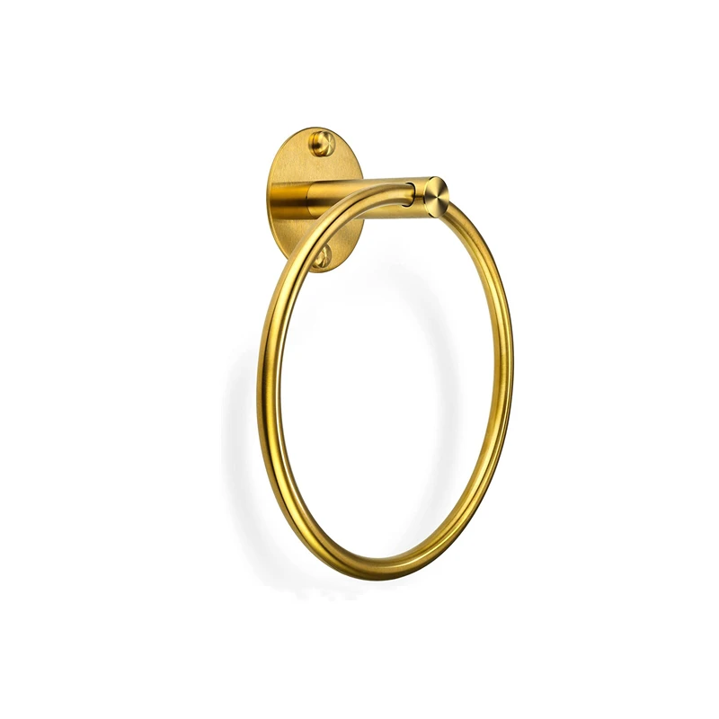 

1PC Non-Perforated Towel RingRound Toilet 304 Stainless Steel Black/Silver/Gold Bathroom Shelf