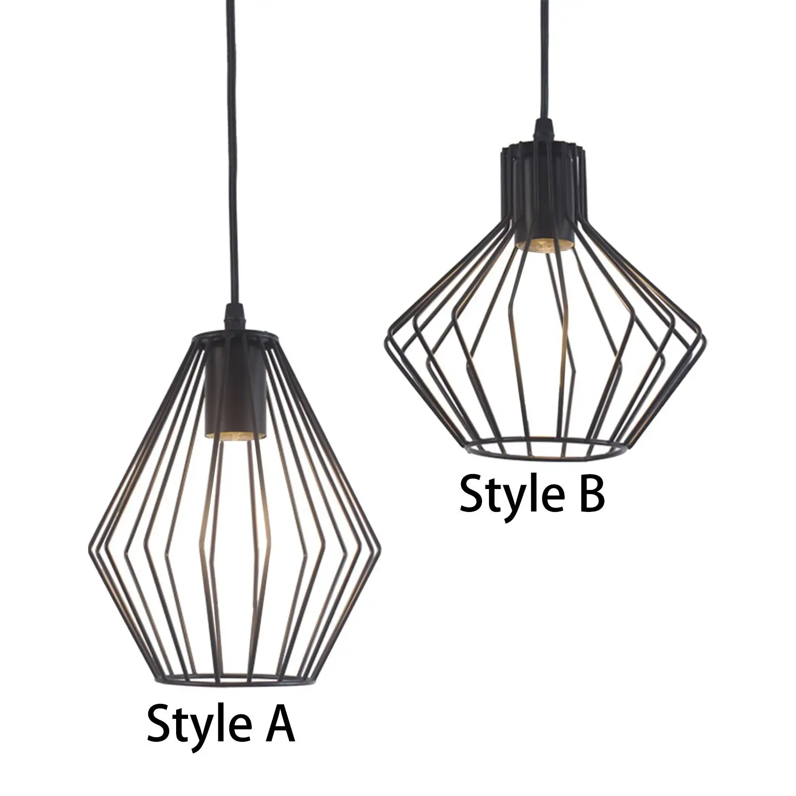 

Black Lighting Metal Cage Lampshade Lamp Holder Pendant Light Shade for Cafe