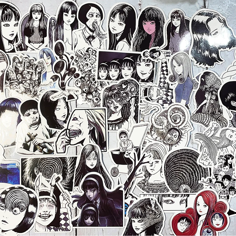 

Fujiang Junji Ito Horror Decal Sticker 50 Personalized Scary Waterproof Comic Sticker Notebook Handbook Computer Sticker