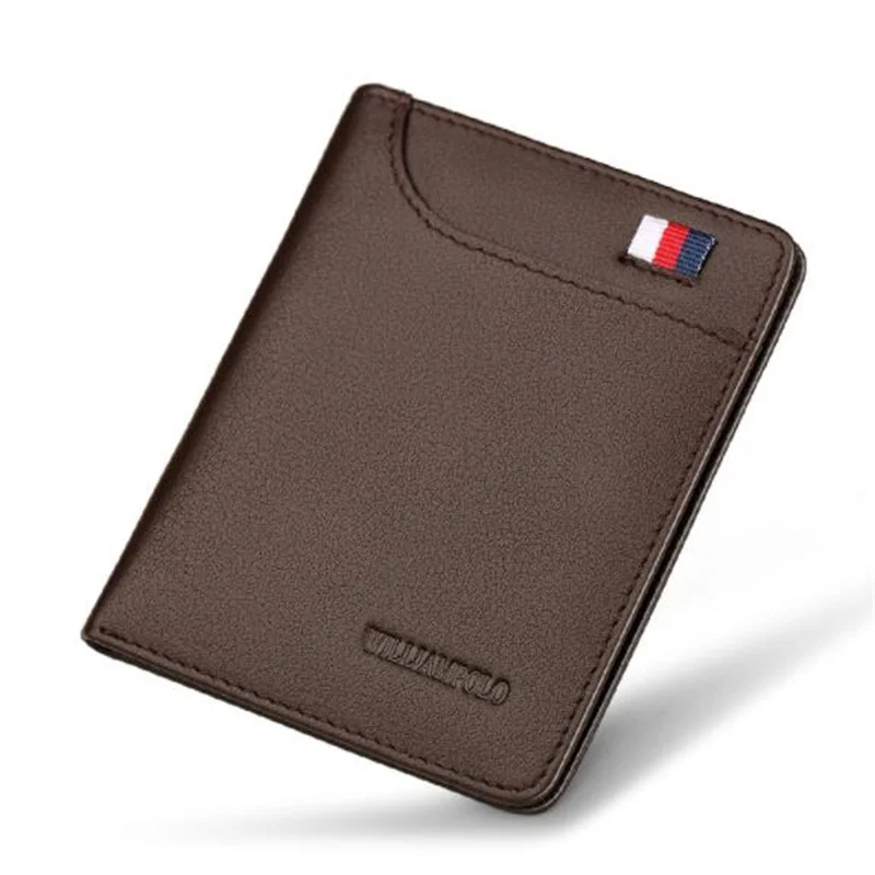 Emperor Paul Mini Ultra-thin Small Wallet Men's Short Leather Small Card Holder Youth Wallet Real Leather Coin Purse POLO296