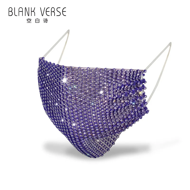 

Женская кружевная маска для лица с стразами