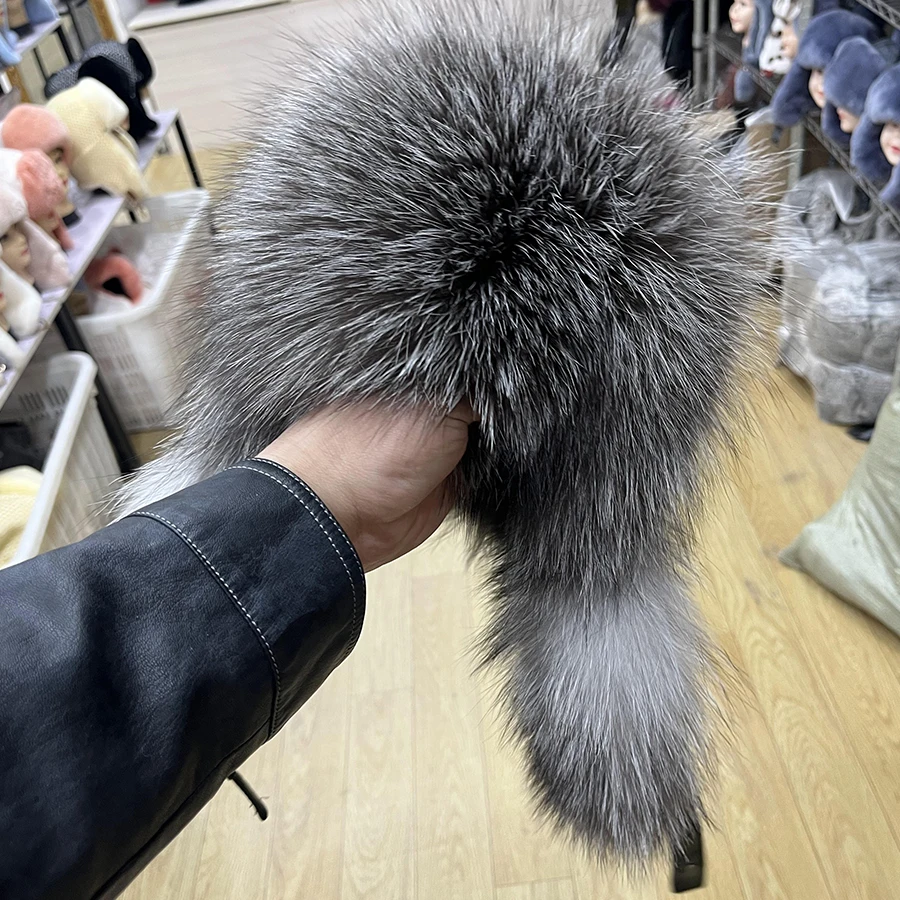 Winter Caps For Men Real Raccoon Fur Hats For Men Warm Winter Fashion Men Natural Best selling stylesSilver Fox Fur Cap Warm