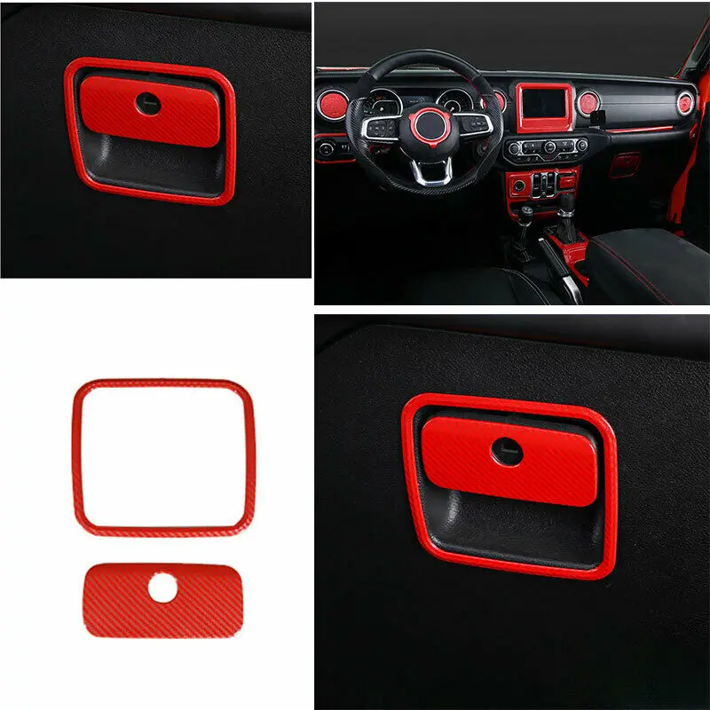 

Красная карбоновая коробка для хранения для Jeep Wrangler JL 18 19 20