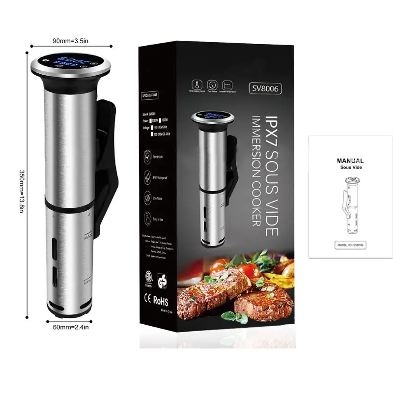 2nd Generation IPX7 Waterproof Sous Vide Cooker Immersion Circulator 1200 Watts Vacuum Food Cooker Digital Display Drop Shipping