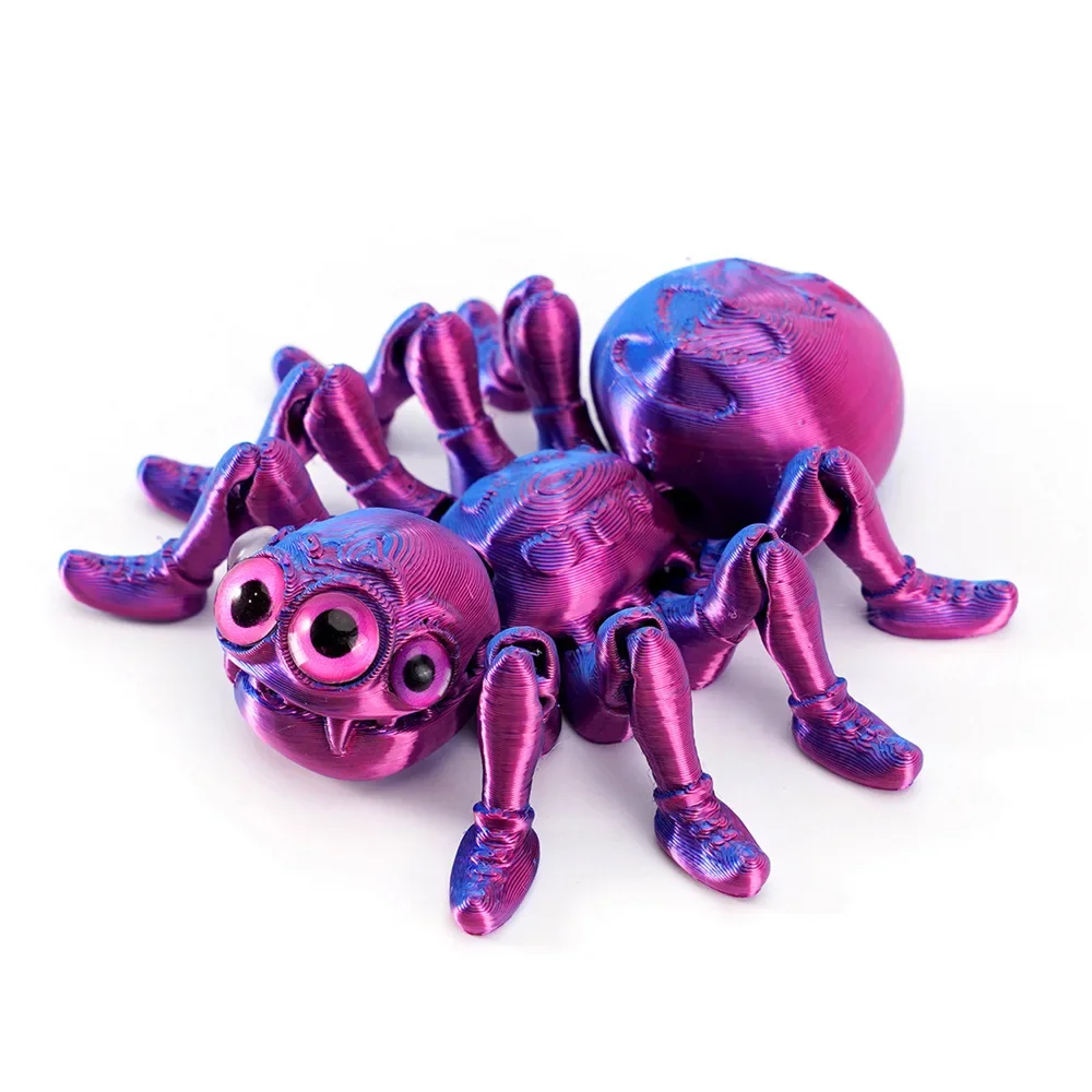 

Многошарнирные подвижные пауки с 3D принтом и глазами для комнаты, аксессуары для дома, декор, украшение стола