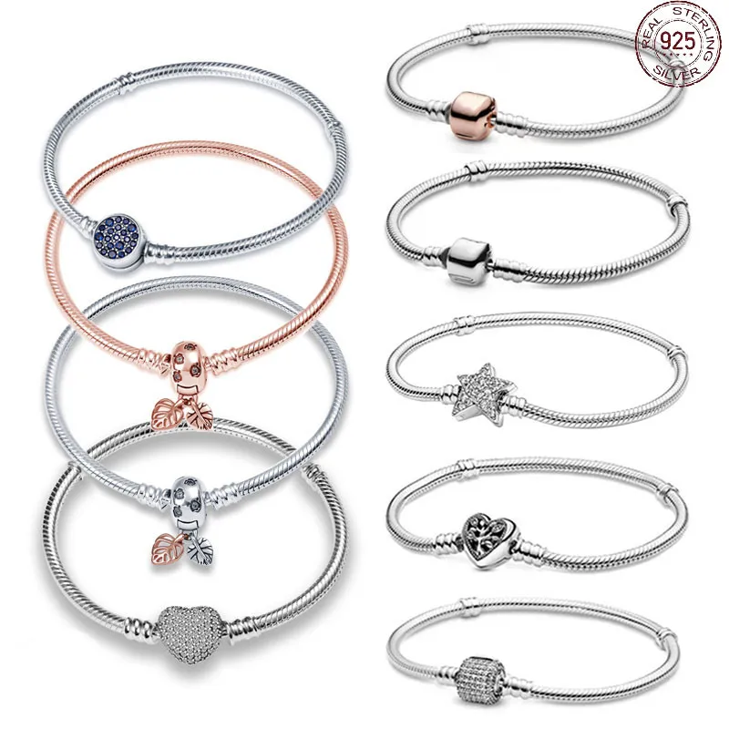 

Fit 925 Silver Bracelet For Original Pandora Beaded Pendant Diy Women's Jewelry Personalise Bracelet Jewelry Making