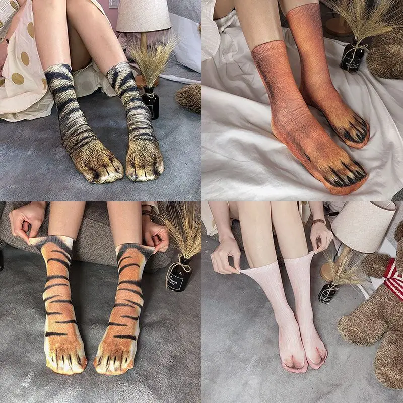 

New Fun Quirky 3D Animal Socks Digital Printing Simulation Sock Cats Dogs Personality Socks Children Adult Stockings Wholesale