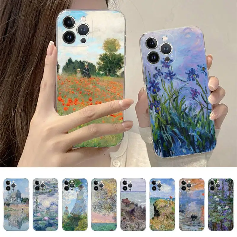 

Claude Monet Garden Lotus Bridge Phone Case For iPhone 14 11 12 13 Mini Pro XS Max Cover 6 7 8 Plus X XR SE 2020 Funda Shell