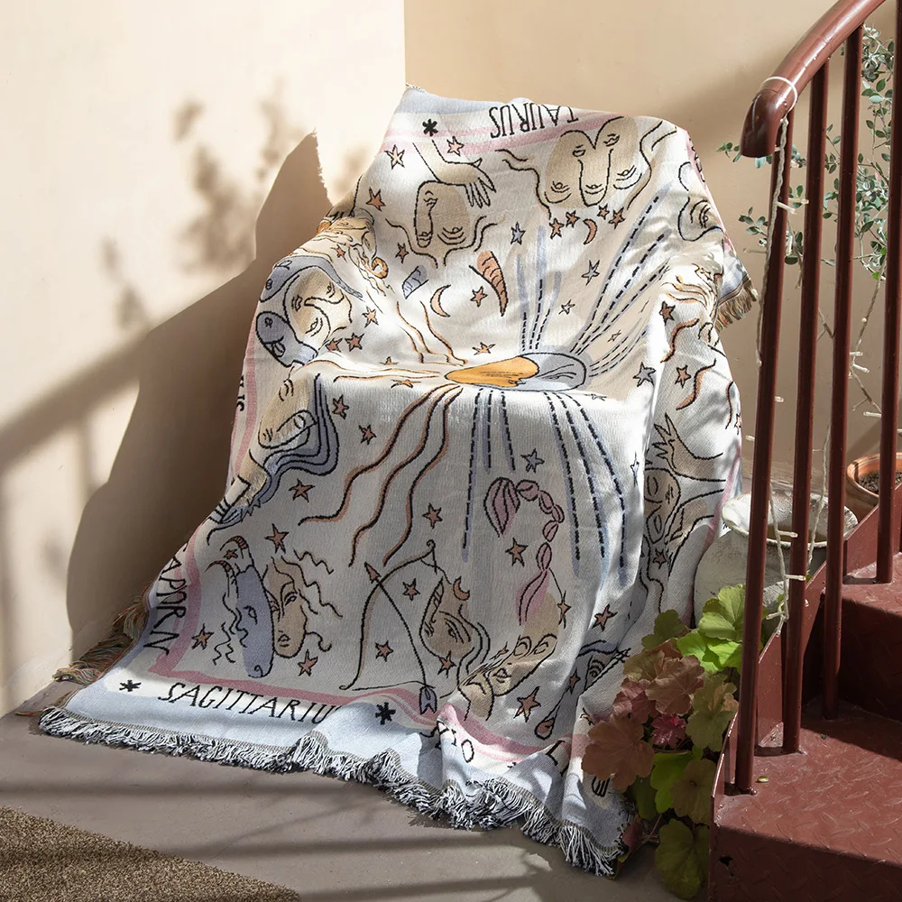 

Bohemian Mexico Blankets Outdoor Picnic Blanket Boho Linen Bed Blankets Plaid Sofa Mats Travel Rug Tassels