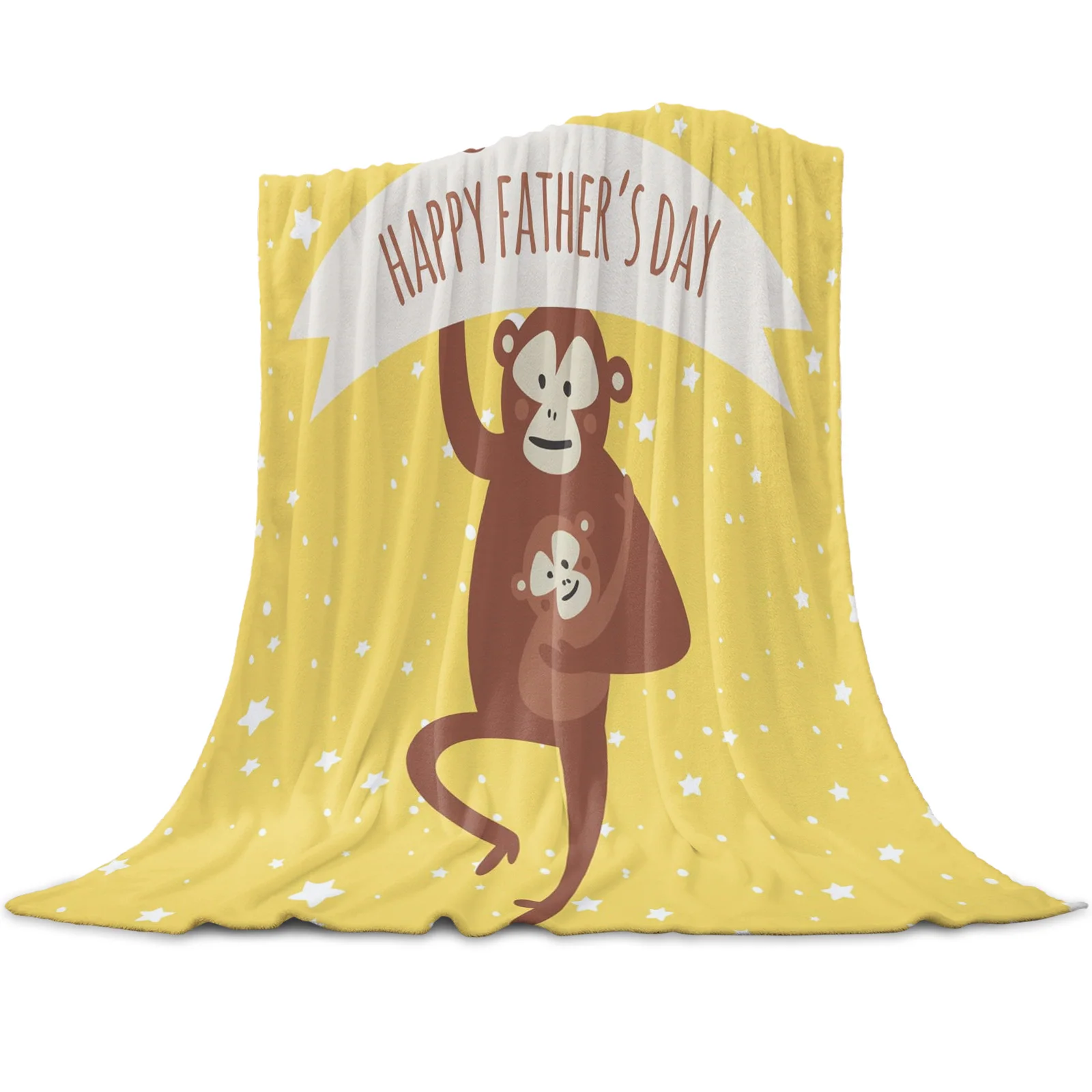 

Textile Monkey Animal Tail Brown Action Flannel Weighted Blanket Custom Blanket Home Warm Soft Throw Sofa Bed Travel Blankets