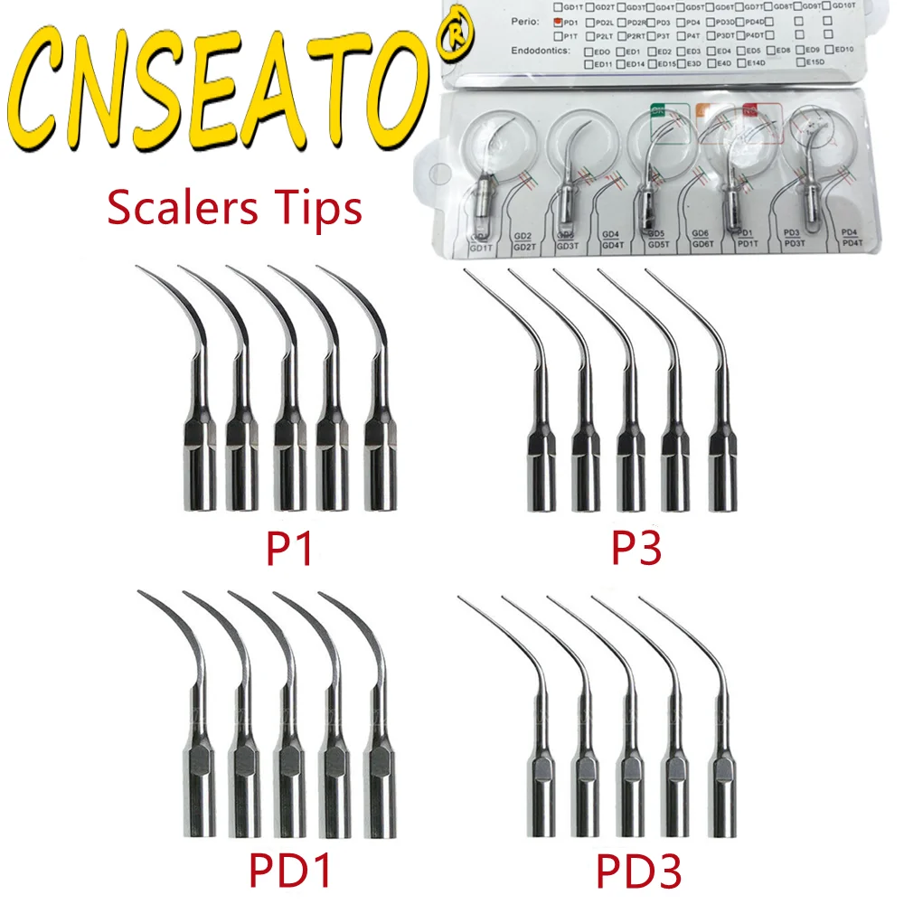 5Pcs Dental Scaler Tip For EMS Woodpecker DTE SATELEC Scaling Dentistry Ultrasonic Endodontic G1 G2 G4 P1 PD3 GD1 GD2 E3D ED4 P3 - купить по
