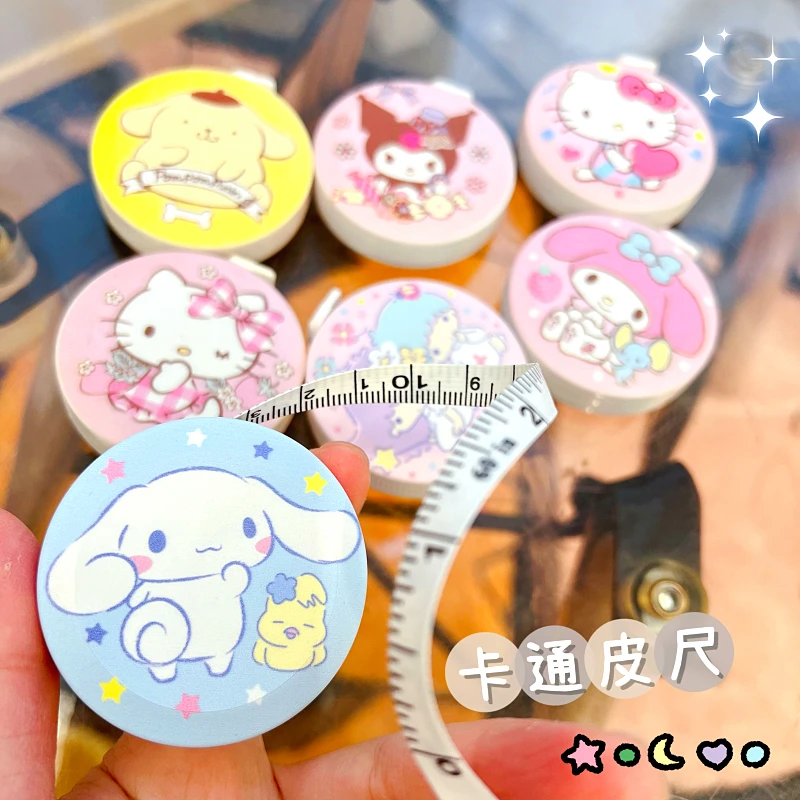 

1.5M Soft Ruler Sanrioed Kawaii My Melody Kuromi Cinnamoroll Hello kitty Cartoon Mini Tape Measure Measurements Measure