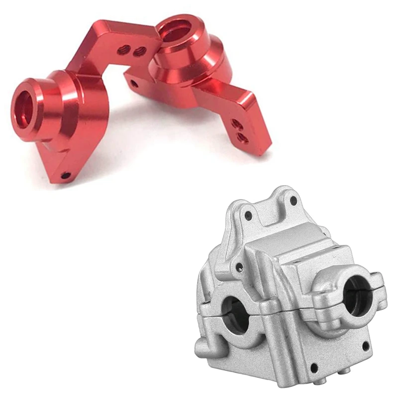 

1Set Steering Swing Arm Base C Rear Hub Seat For Wltoys 144001 1/14 & 2X Metal Wave Box Gear Box Upper And Lower Cover