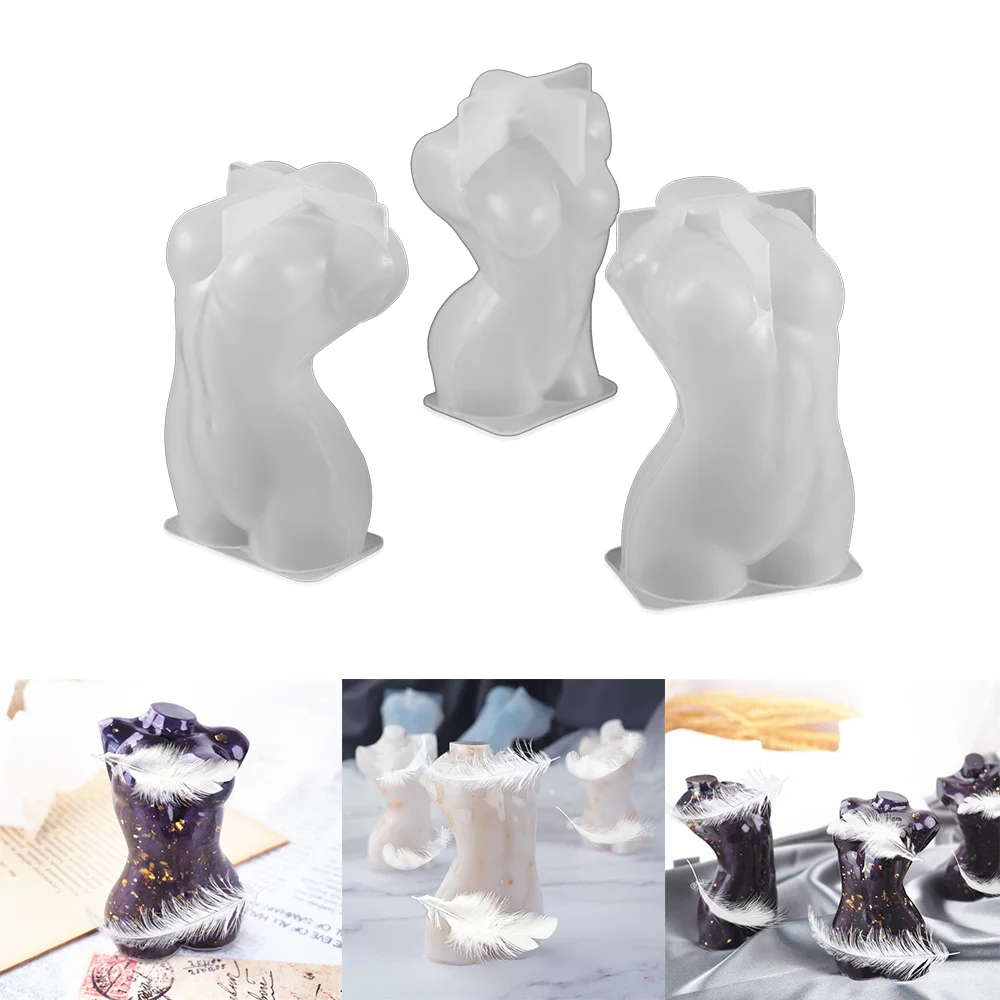 

Модель 3D женской свечи, подставка для творчества, Декор, домашняя силиконовая искусственная подставка для рукоделия, литье, инструмент для ...