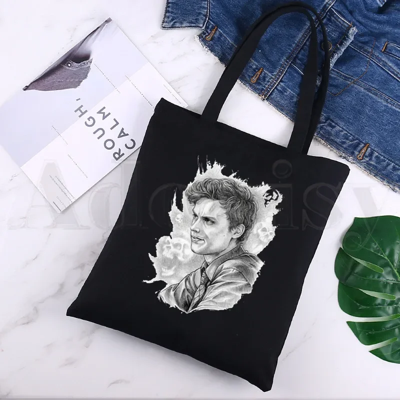 Черные холщовые сумки для покупок со Спенсером ридером из сериала криминальные