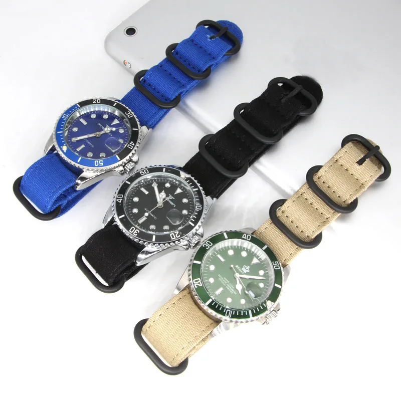 

18mm 20mm 22mm 24mm 26mm High-Quality Canvas Strap Sports Watch Nylon Watch Band Men Replacement Bracelets Watch Accessories