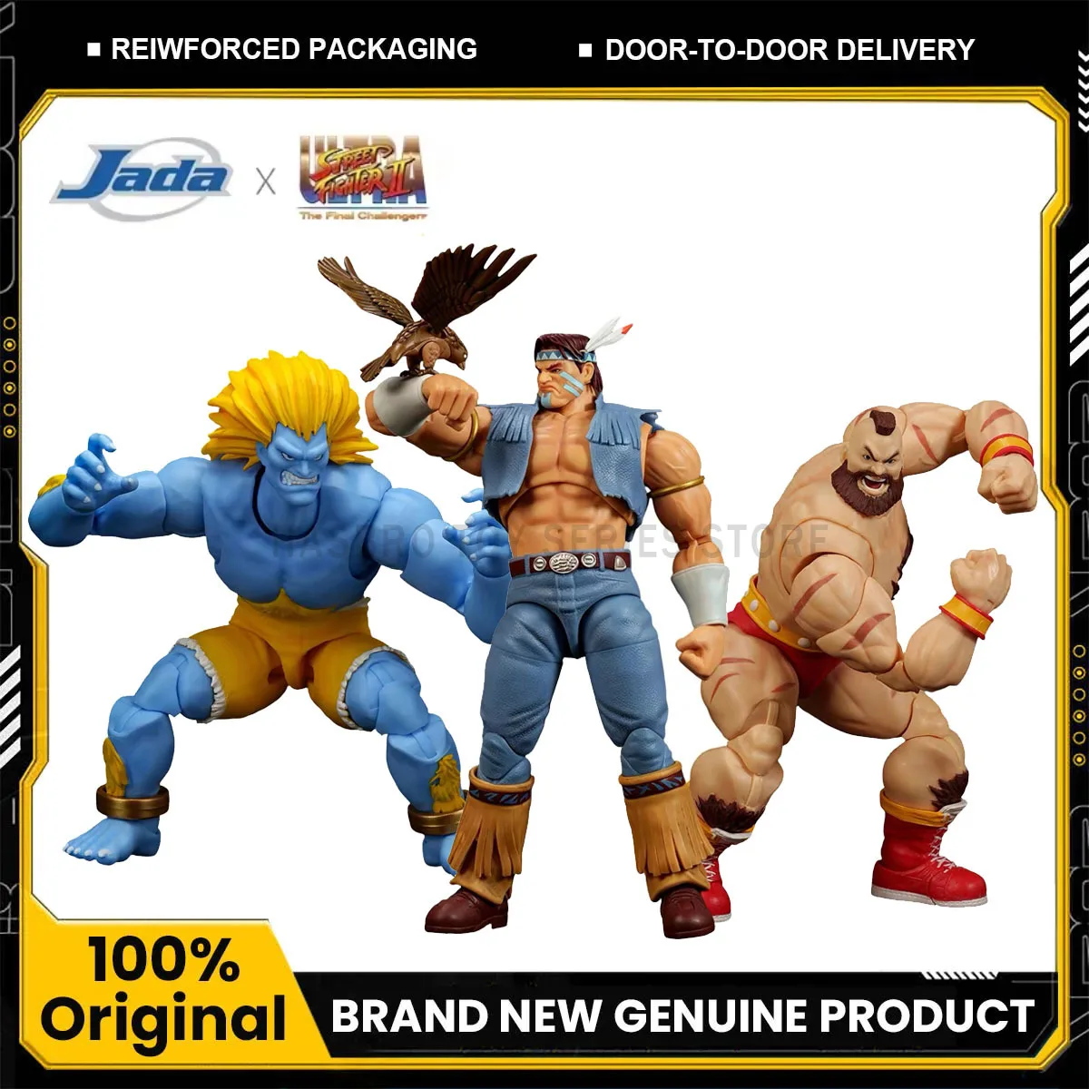 Фото Оригинальная коллекционная фигурка Jada Toys Street Fighter II: Бланка Блю, Т. Хок и Сангирв Зангиэф, масштаб 1/12 №1
