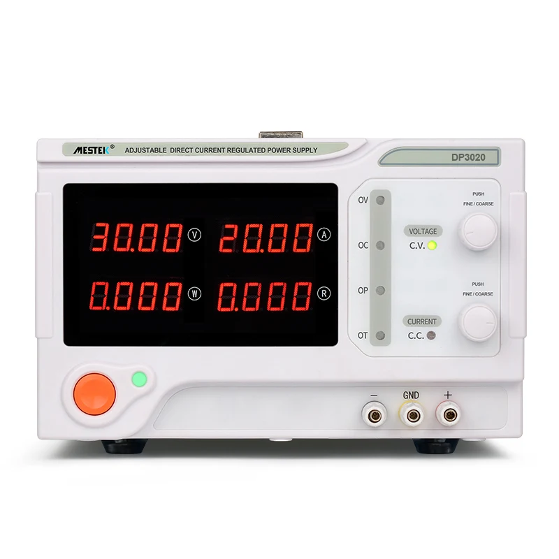 

MESTEK Factory Price digital DC power supply 0-30V 0-20A 600W DP3020 4 digits Digital variable voltage Power supply