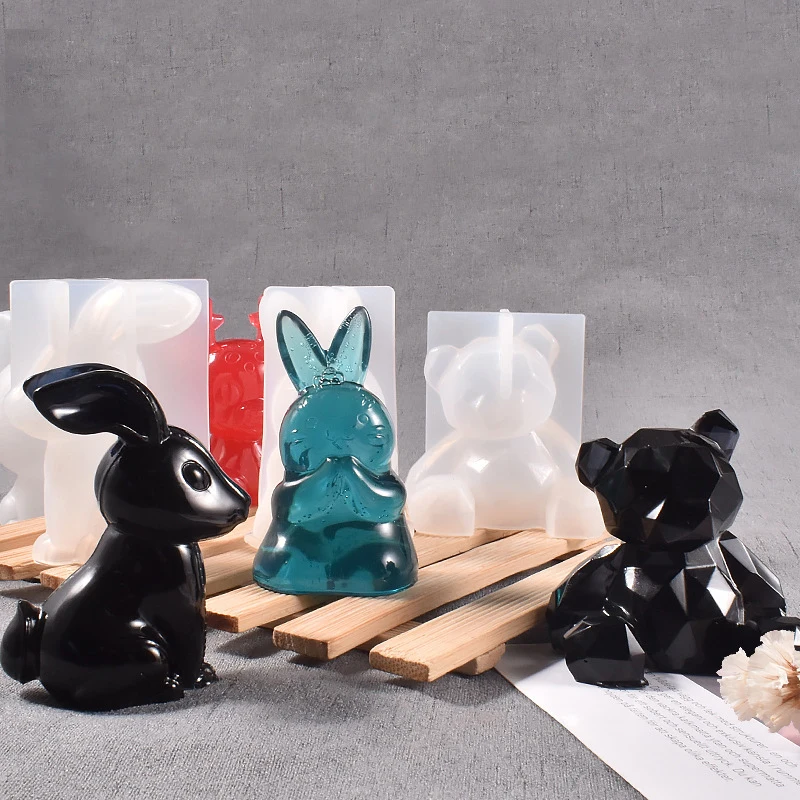 

Портативная силиконовая 3D форма «сделай сам», геометрия, стерео, медведь, олень, кошка, фотоформа для украшения торта, инструменты для украшения тортов