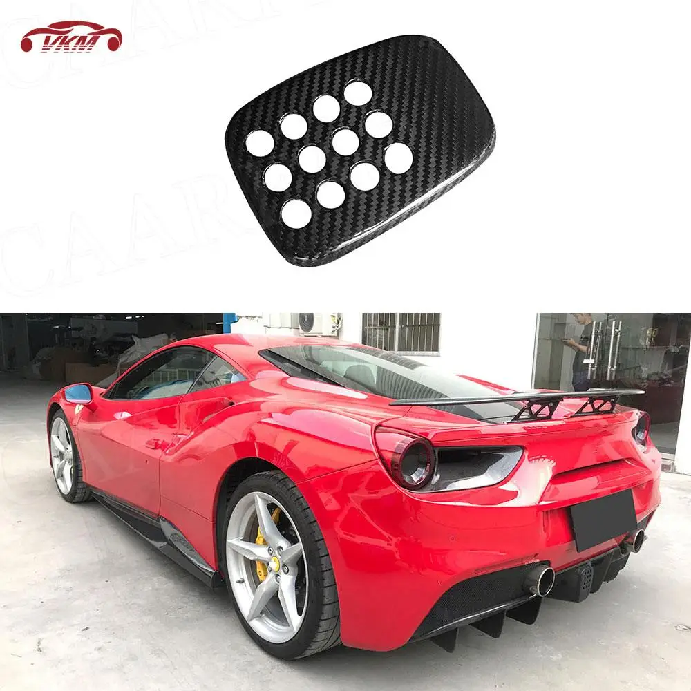 Фото Сухой задний бампер из углеродного волокна, декоративная крышка с отверстием для камеры, чехол для Ferrari 488 N Style 2015-2018, автомобильные аксессуары №1