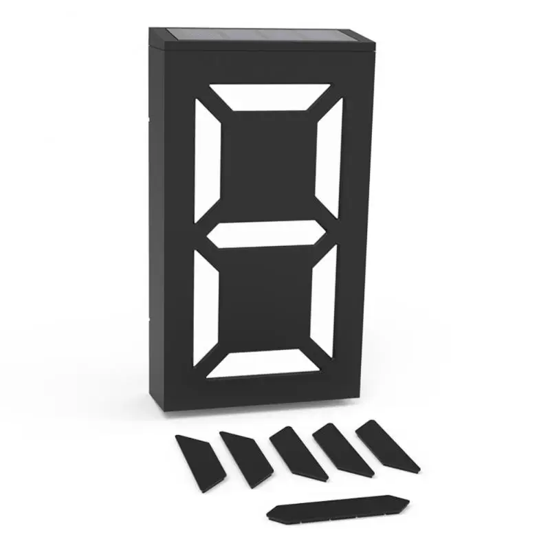 

Светодиодная лампа для наружного дома «сделай сам», указатель номера домов на солнечной батарее, для квартир, садовых дверей, фонари с аккум...