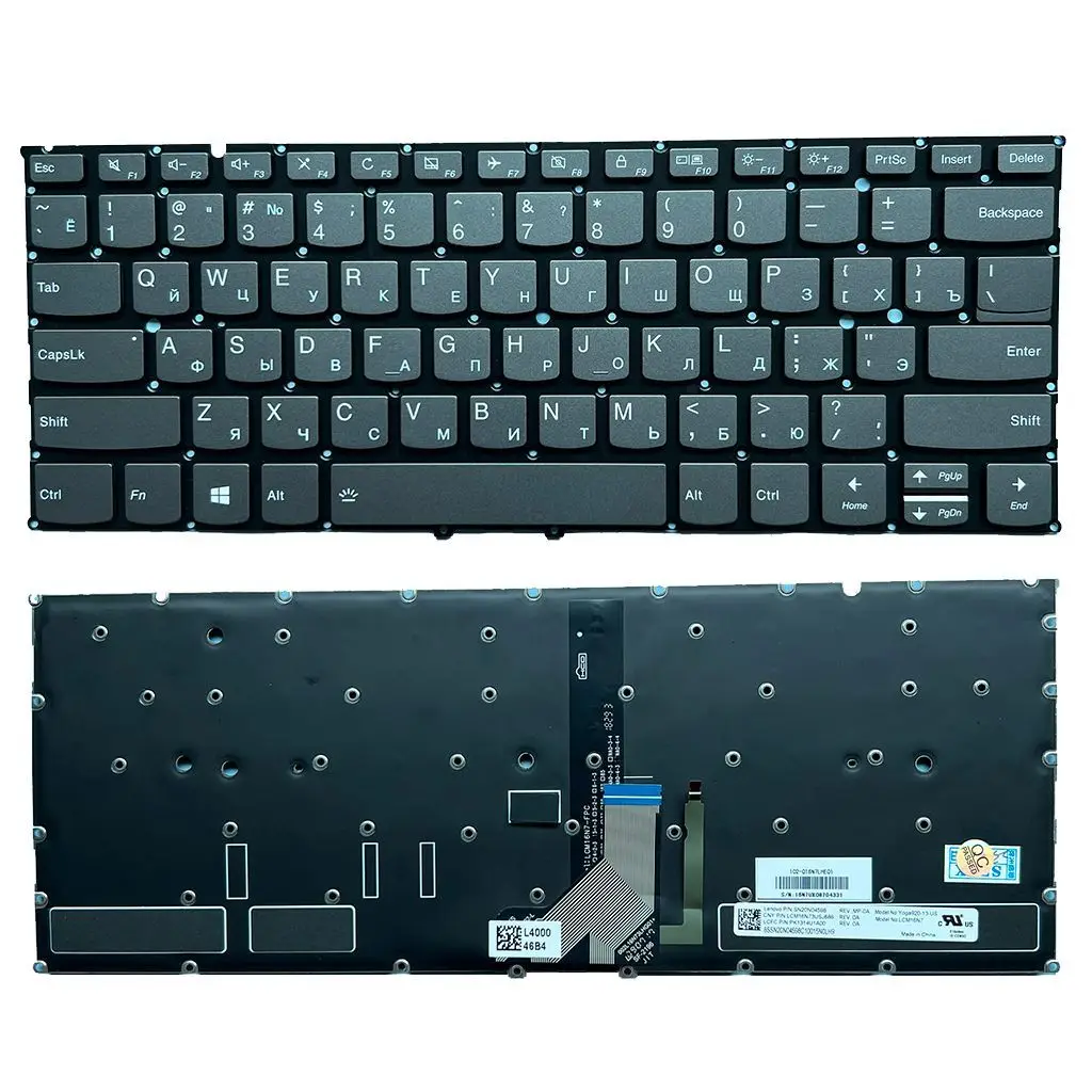 Клавиатура для ноутбука с подсветкой XIN-Russian-US Lenovo Yoga 920 920-13 920-13IKB 13ISK 6 Pro-13IKB LCM16N7