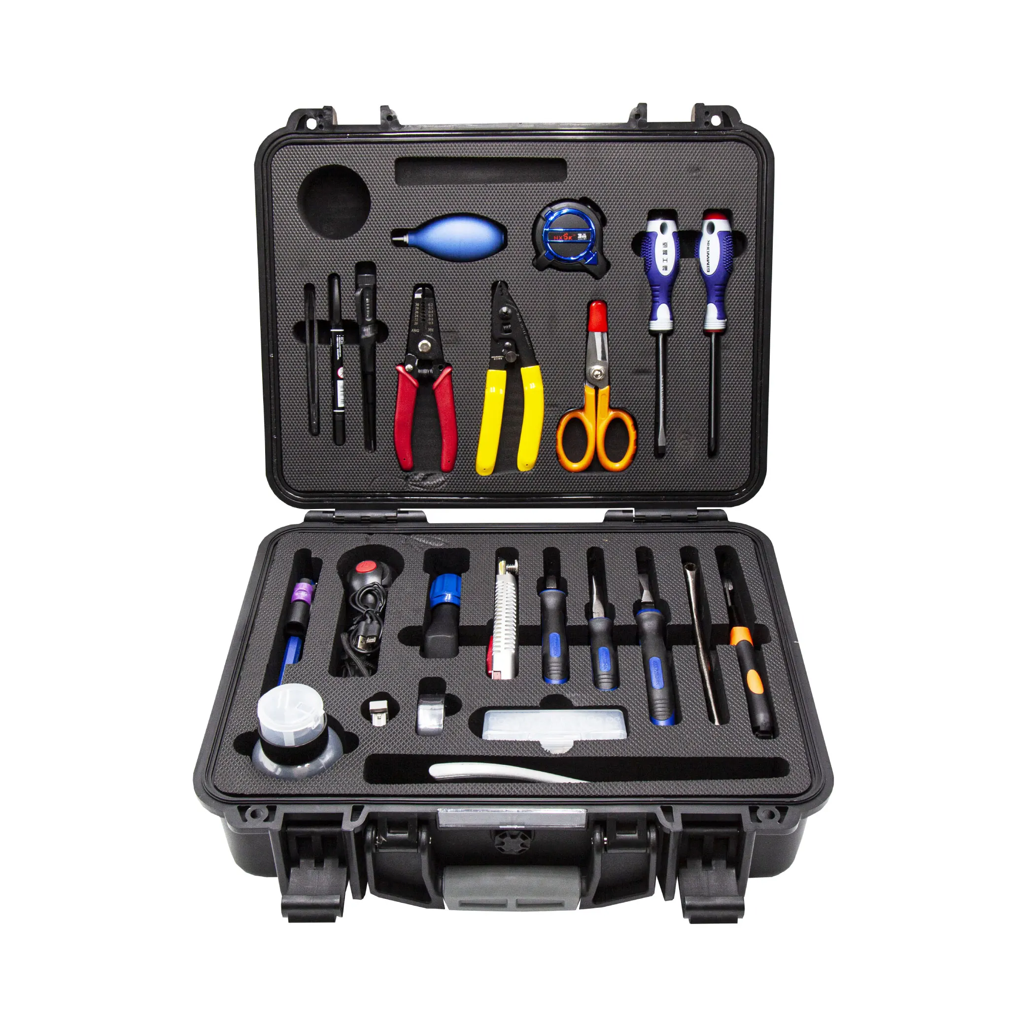 

FTTH Fiber Optic splicing Network Clean Cleaver Cutting set Fusion Splicer Tool Box Kit