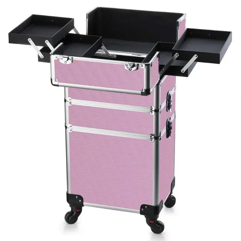 Косметичка — алюминиевый профессиональный чехол для хранения косметики 3 в 1 со