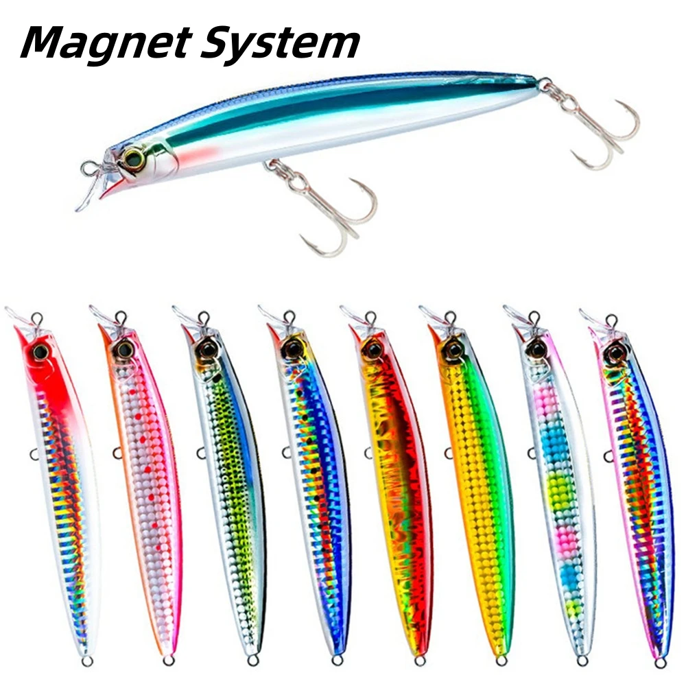 

1Pcs Fishing Lure Minnow 115mm/18g Topwater Artificial Bait 3D Eyes Plastic Wobblers Tackle Pesca Fishing Accessories Magnet Sys