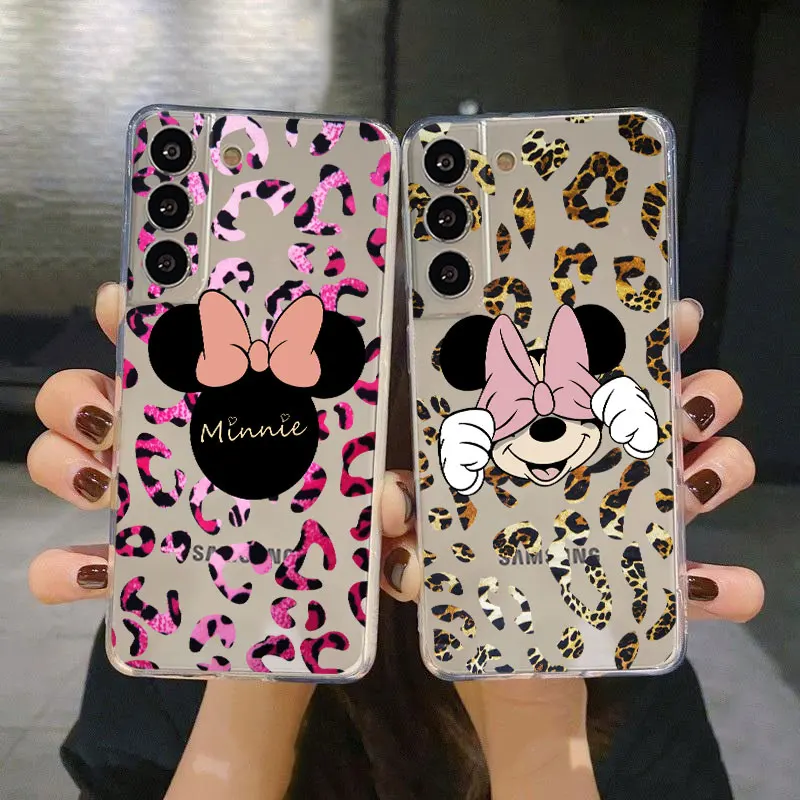 

For Samsung Galaxy S10 S10e S9 10 S21 Plus S20 FE 2022 S8 Note 20 9 S22 Ultra 5G Pop Leopard Minnie Mickey Art Phone Cover