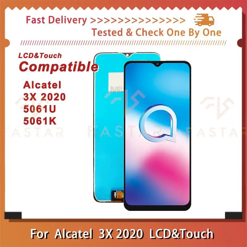 ЖК-дисплей 6,52 дюйма для Alcatel 3X 2020 5061U 5061K, сенсорный дигитайзер в сборе, сменный экран телефона 5061X 5061 3X202 0, ЖК-дисплей