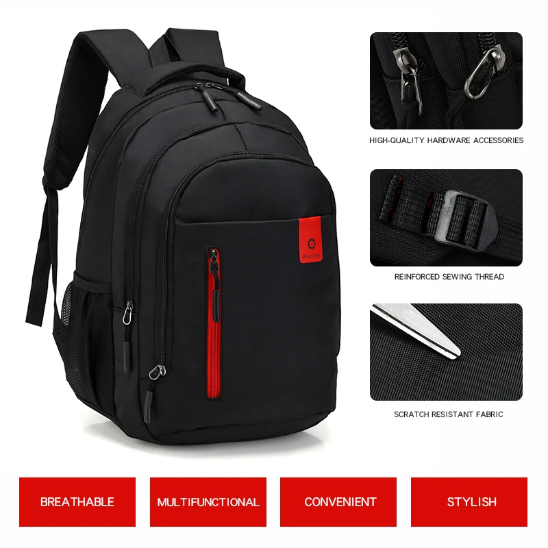 Casual Men's Backpack Waterproof Oxford School Backpack for Teenagers Boys 14 Inch Laptop Bags Daily Quality School Bags Travel