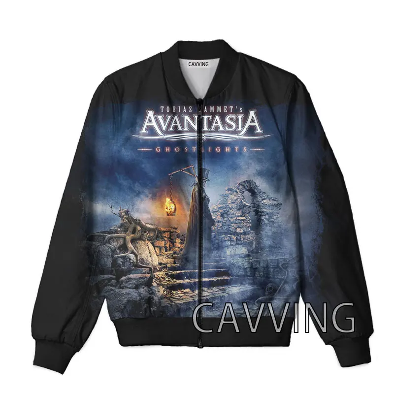 Новинка модные мужские и женские куртки-бомберы с 3D-принтом Avantasia Rock на молнии