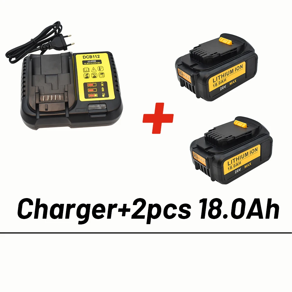 NEW 20V 18000mAh for Dewalt Power Tool Battery DCB180 DCB181 DCB182 DCB201 DCB201-2 DCB204-2+ 3A Charger |