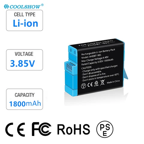 Аккумулятор для Gopro Hero 9 для Gopro Hero 10, черный аккумулятор, аксессуары для камеры, 1800 мАч, аккумуляторы для go pro Hero 9 10