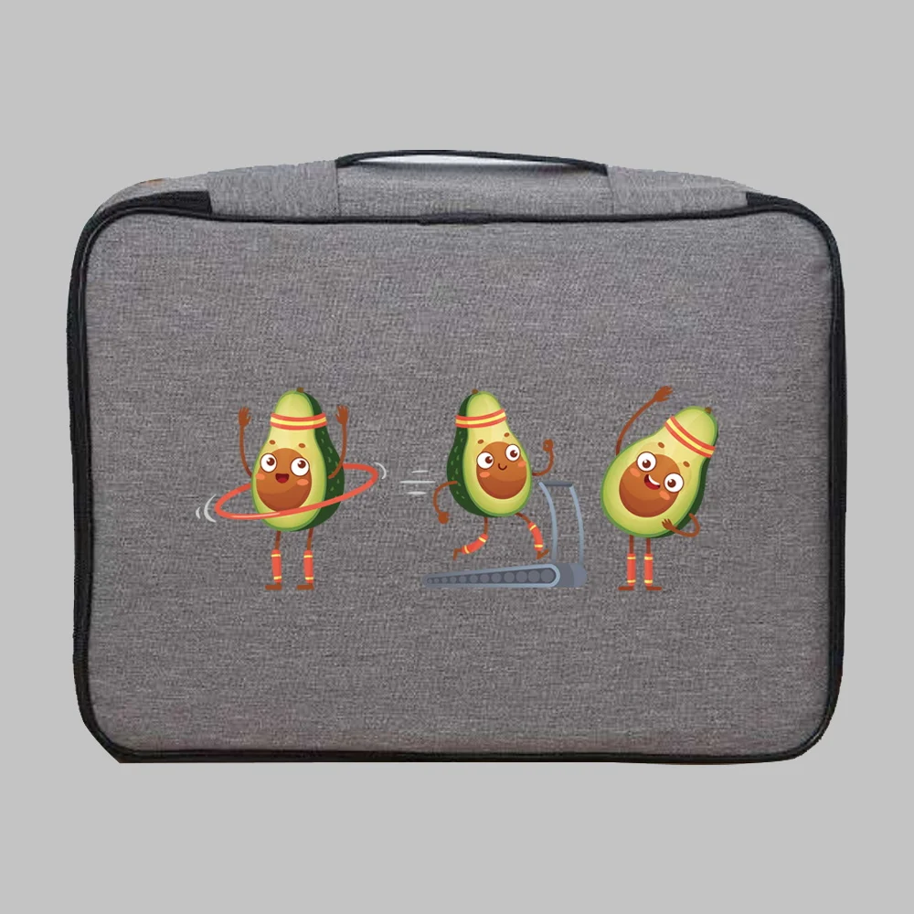 Large Capacity Document Storage Bags Multifunctional Home Travel Organizer Holder Avocado Print Office Business Folder Supply