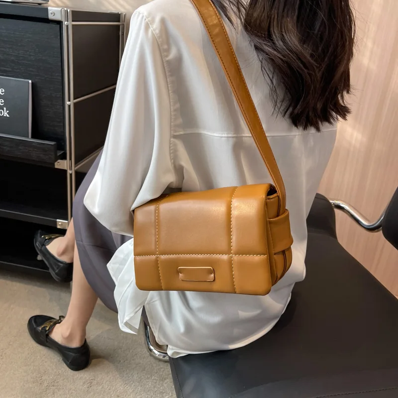 Fashion Soft Leather Shoulder Bags Women Green Square Flap Messenger Bag Female Designer Handbags Luxury Crossbody Bags Lady Sac