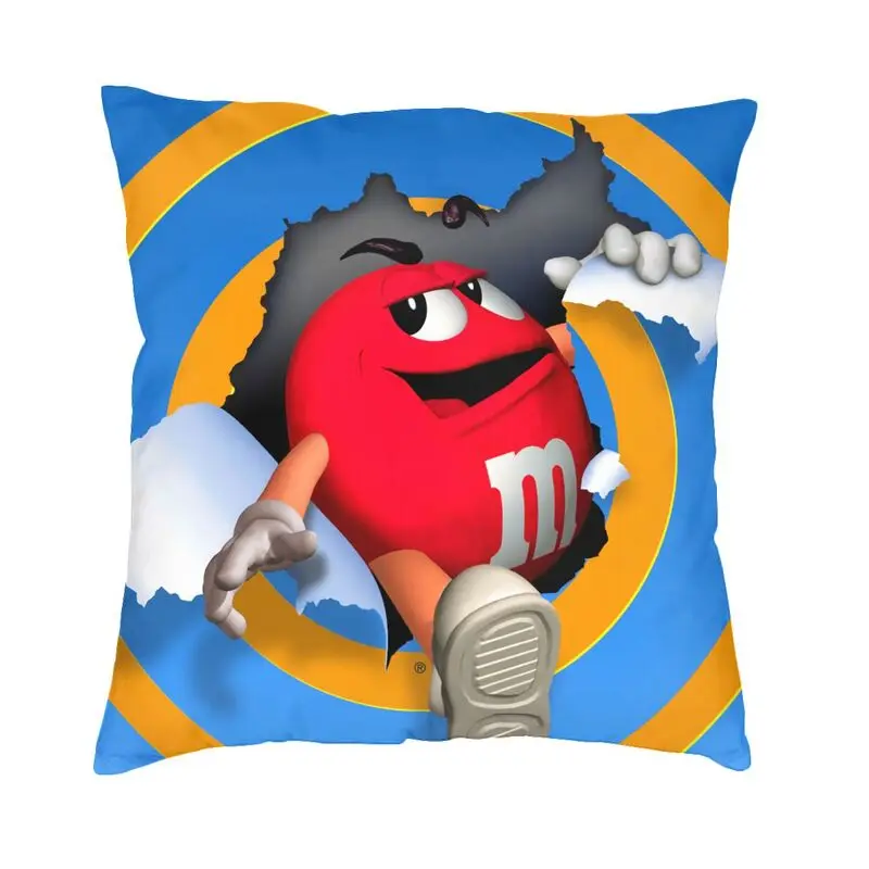 

M&M's Iskyzz Candy Chocolate Cartoon Pillow Covers Decorative Luxury Cushion Cover Soft Pillowcase