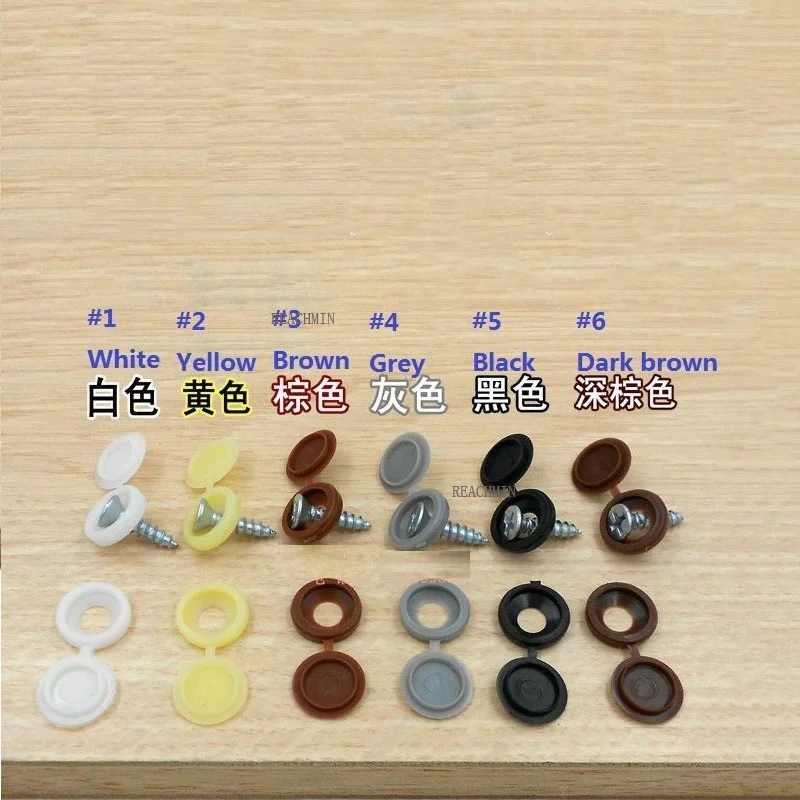 

1000PCS/LOT 6Colors Furniture Decorative Cover Plastic Screw Cap Furniture Hardware Cabinet Accessories Plastic Plug Buttons