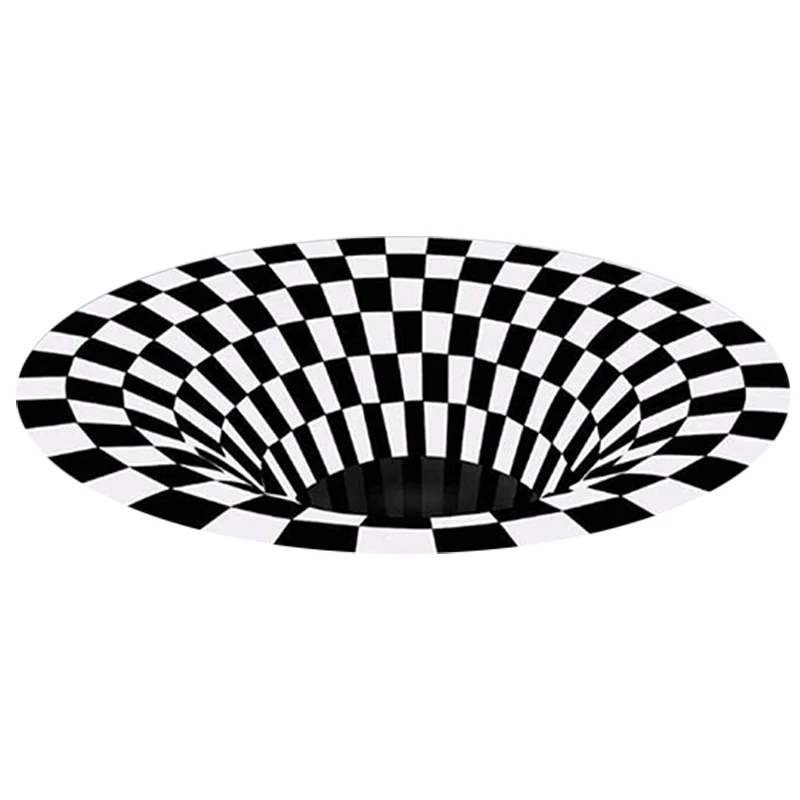 

Round Area Rug, 3D Geometric Optical Illusion Carpet, Floor Mat Pad For Bedroom Rug Living Room Carpet